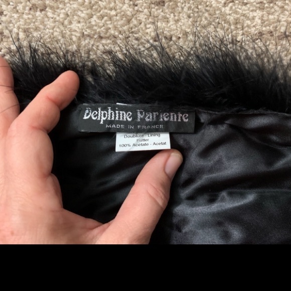 100% fur- Scarf-Fur- 100% ostrich feathers, plumes, stole, boa, collar, black - Picture 9 of 11